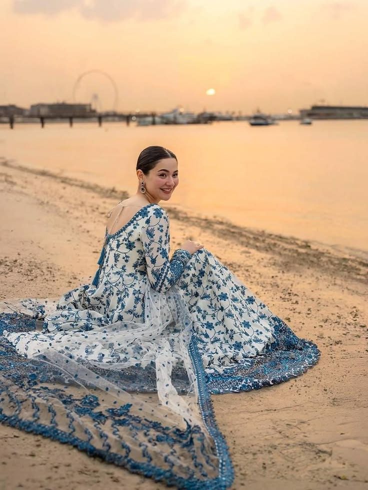 White Nd Blue Maxi