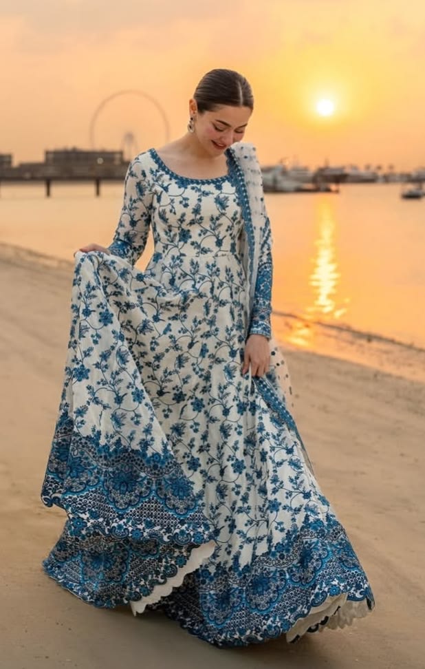 White Nd Blue Maxi