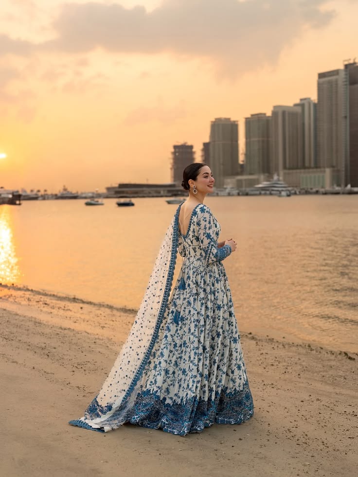 White Nd Blue Maxi