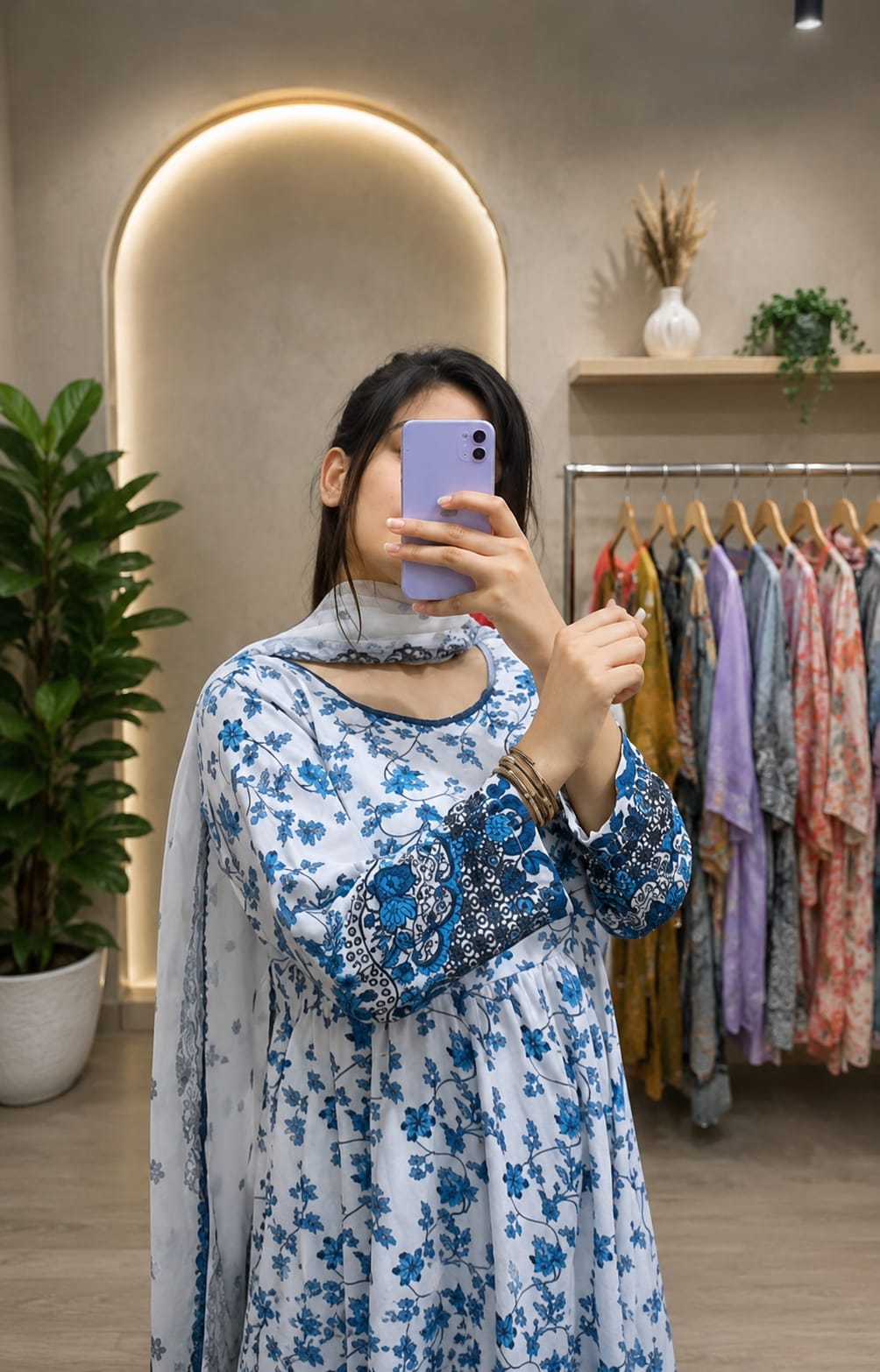 White Nd Blue Maxi