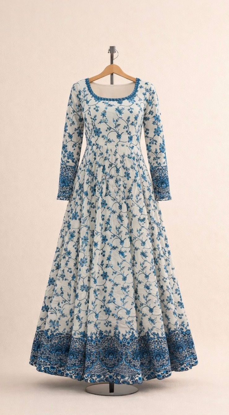 White Nd Blue Maxi